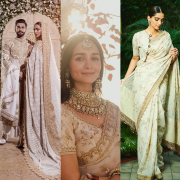 Ivory Gold Saree on Bollywood Divas | An Inspiration For All Bride To Be's