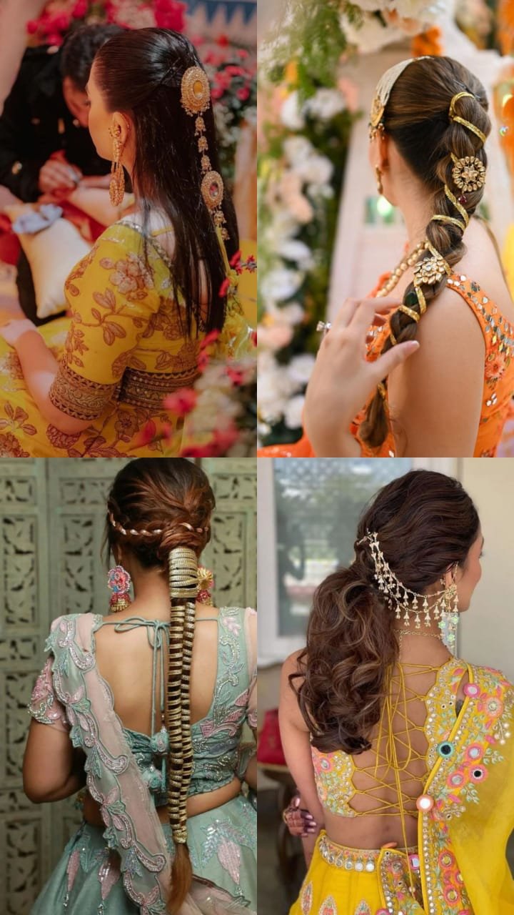 We are absolutely awestruck! 🤩 Hairstyles for any and every wedding  function, haldi, meh… | Indian bridal hairstyles, Indian wedding hairstyles,  Best bridal makeup