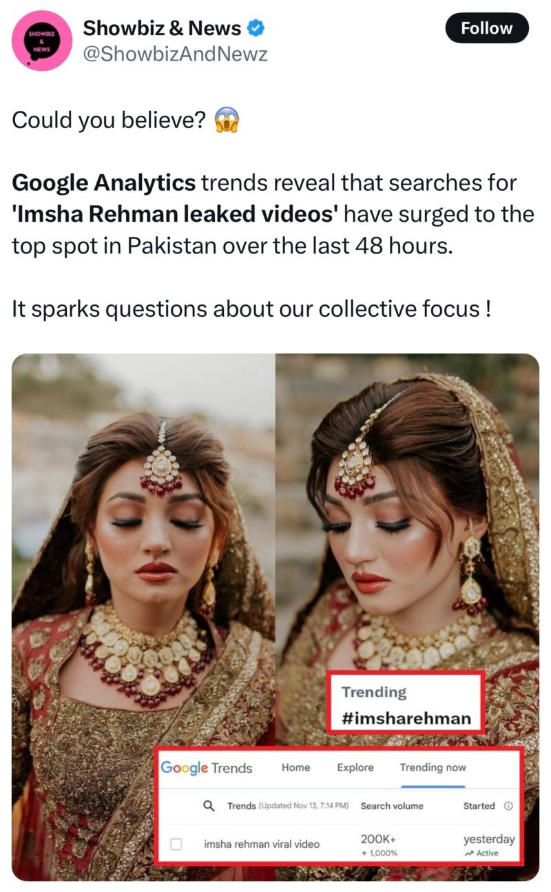 Imsha Rehman’s leaked Video Controversy Causes A Social Media Frenzy