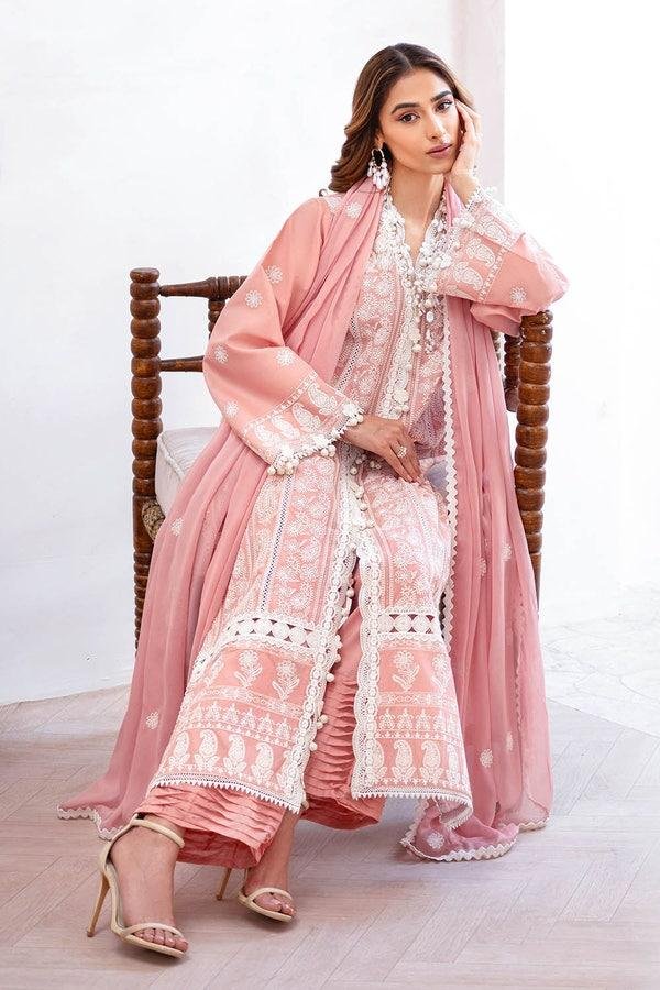 pink unstitched lawn suit