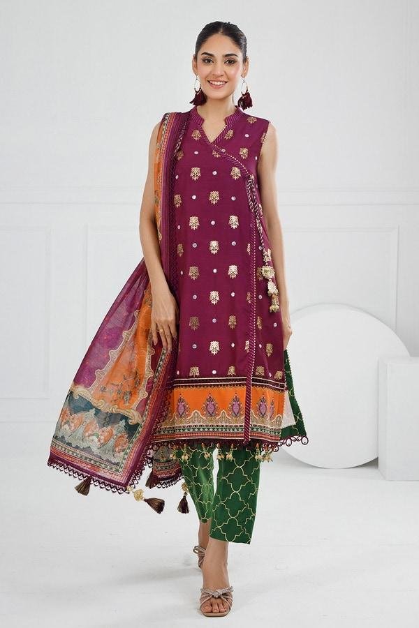 green unstitched silk suit