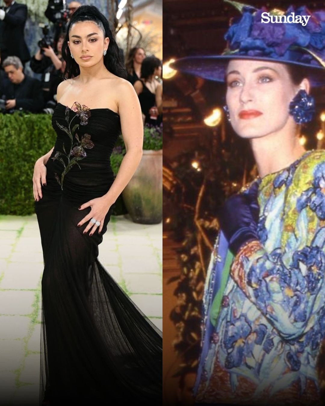Charli XCX outfit was inspired by Yves Saint Laurent's love for Vincent van Gogh's "Irises," as seen in his iconic Spring/Summer 1988 jacket