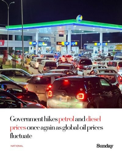 New fuel prices are in effect- Petrol- Rs327.12-litre (up Rs6.39) High-speed diesel- Rs375.04-li